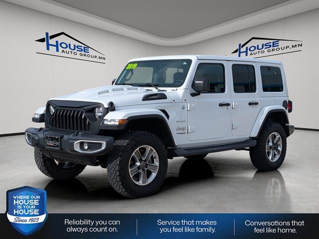 Used 2019 Jeep Wrangler Unlimited Sahara with VIN 1C4HJXEG3KW589401 for sale in Stewartville, Minnesota