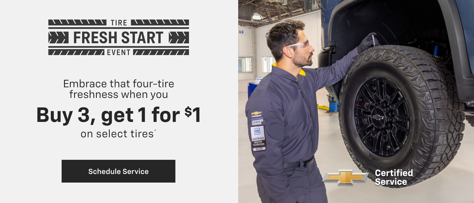 Buy 3 tires, get 1 for $1 at House Chevrolet Stewartville in Stewartville MN